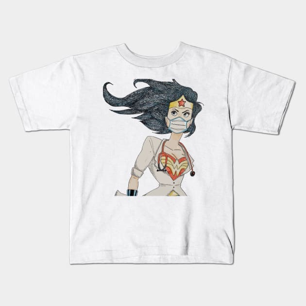 Doctor Hero Kids T-Shirt by charlesstalkless